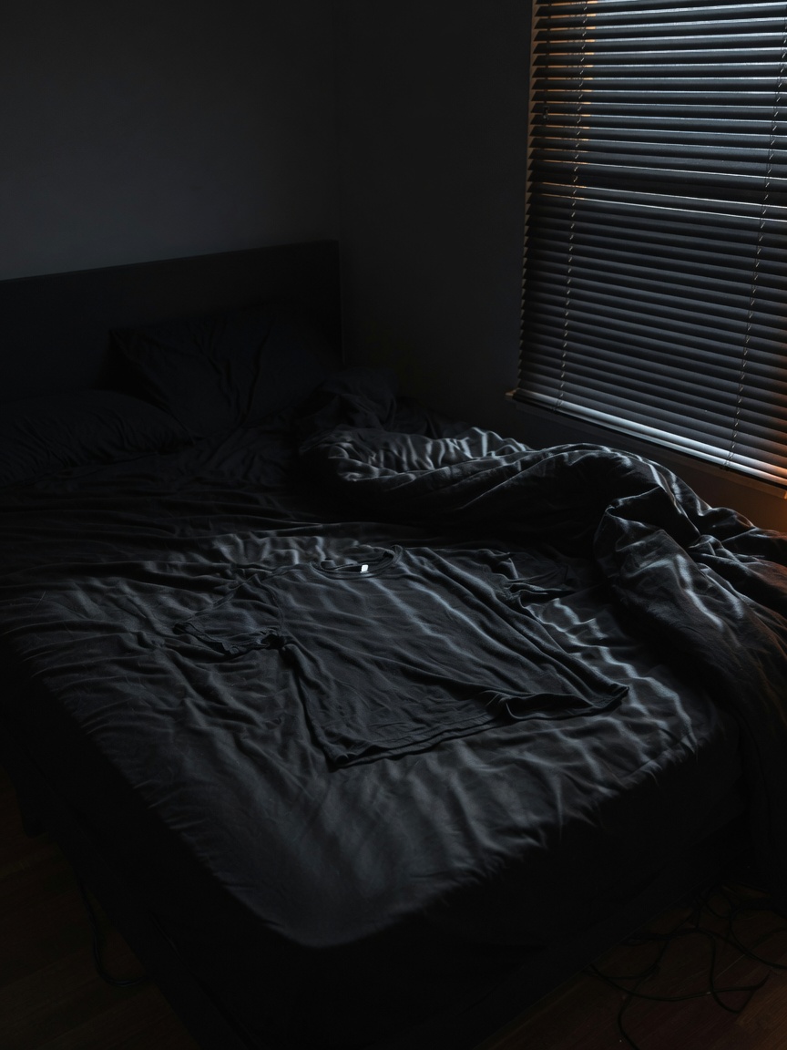 XYMLO tee on the bed